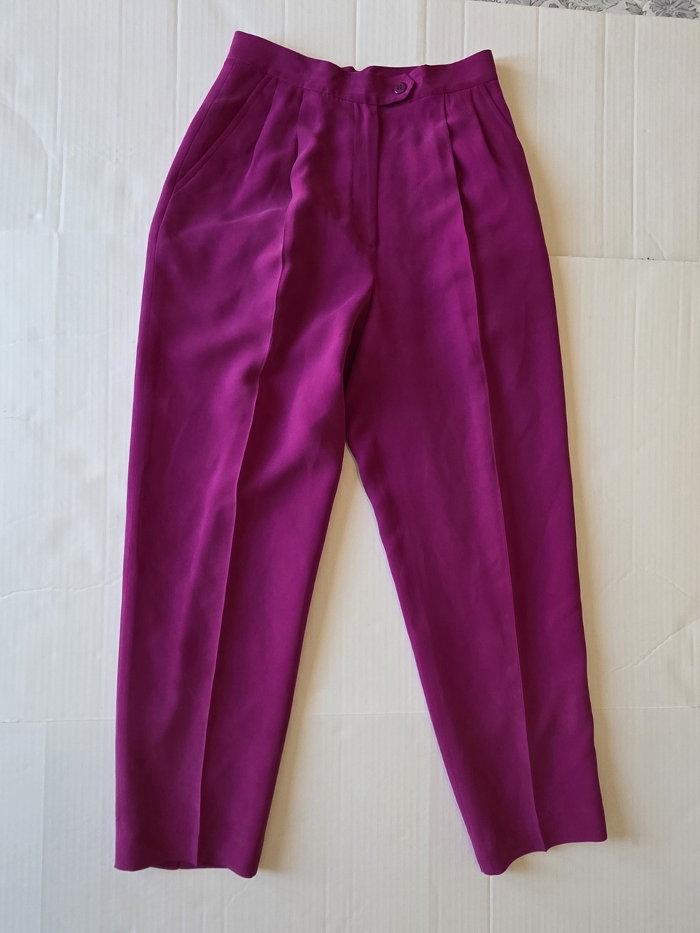 Jones new york 2 Pices Silk Magenta Pant Suit Women Quiet Luxury Minimalist Sz 8 - Picture 4 of 14